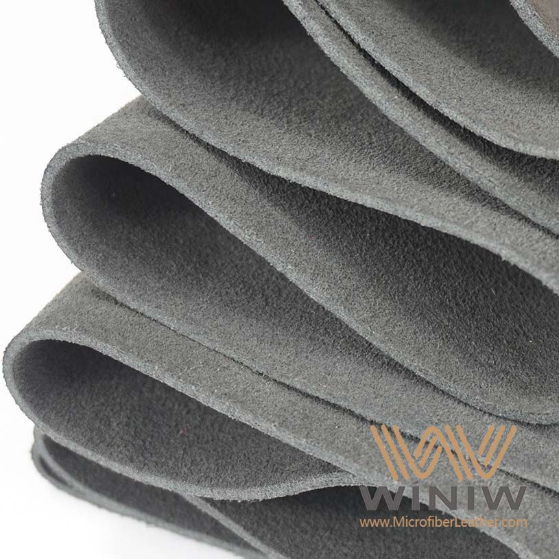 Black Microfiber Suede Leather Fabric Material