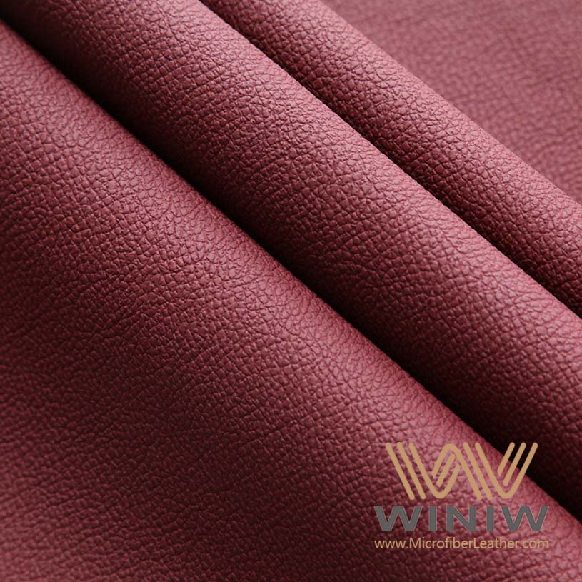 Wine-Red Premium Microfiber Synthetic Faux Car Leather Fabric